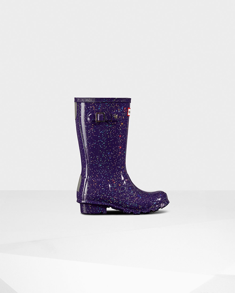 Kids Hunter Original Big Giant Glitter | Rain Boots Blue Purple | NZ-62897-TAPS